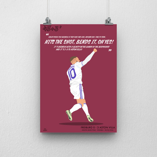 Emi Buendía Print – Aston Villa Europa League Final Goal Artwork
