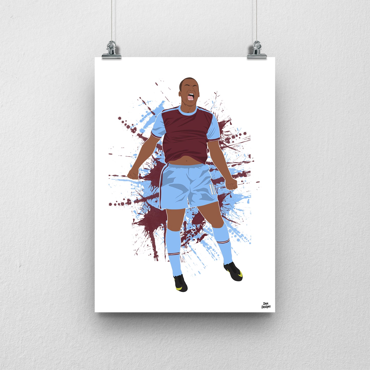 Gabby Agbonlahor Aston Villa Print – Football Artwork