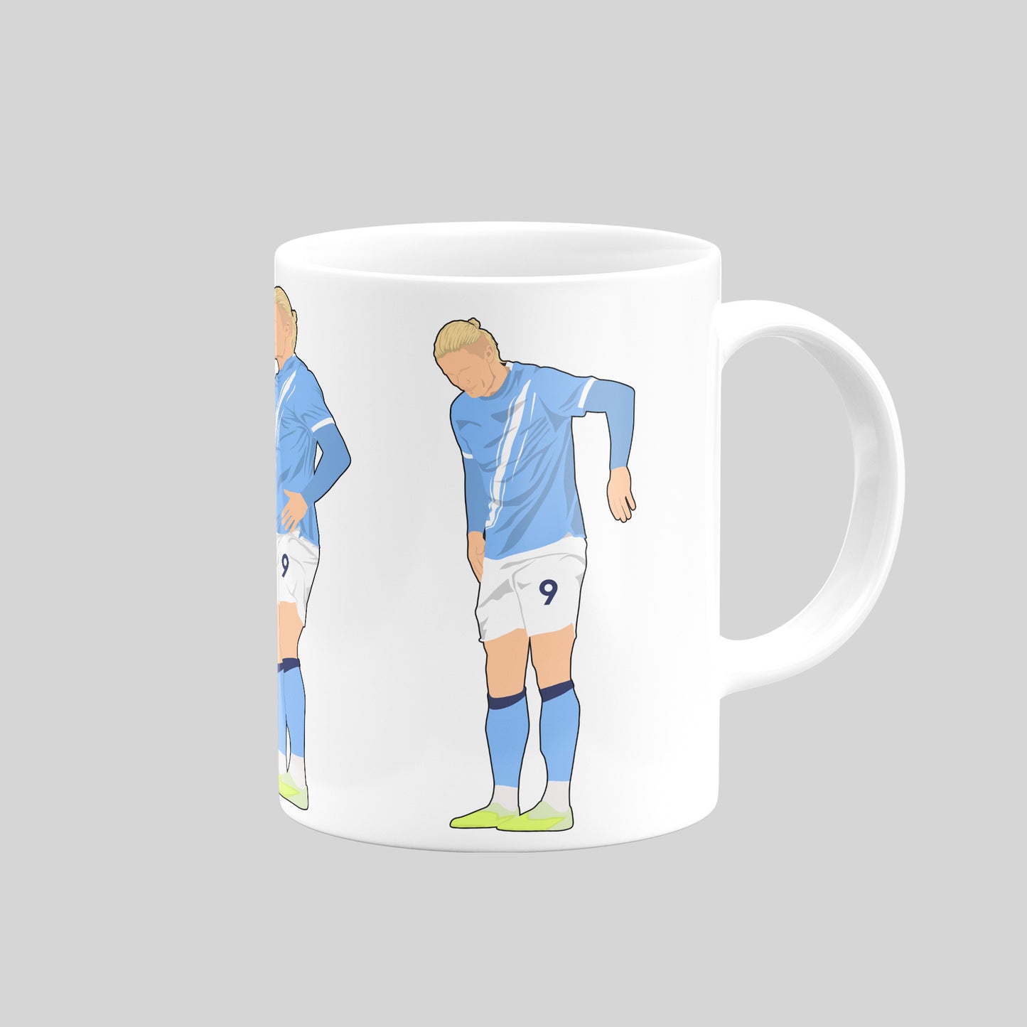 Erling Haaland Robot Celebration Mug – Football Artwork