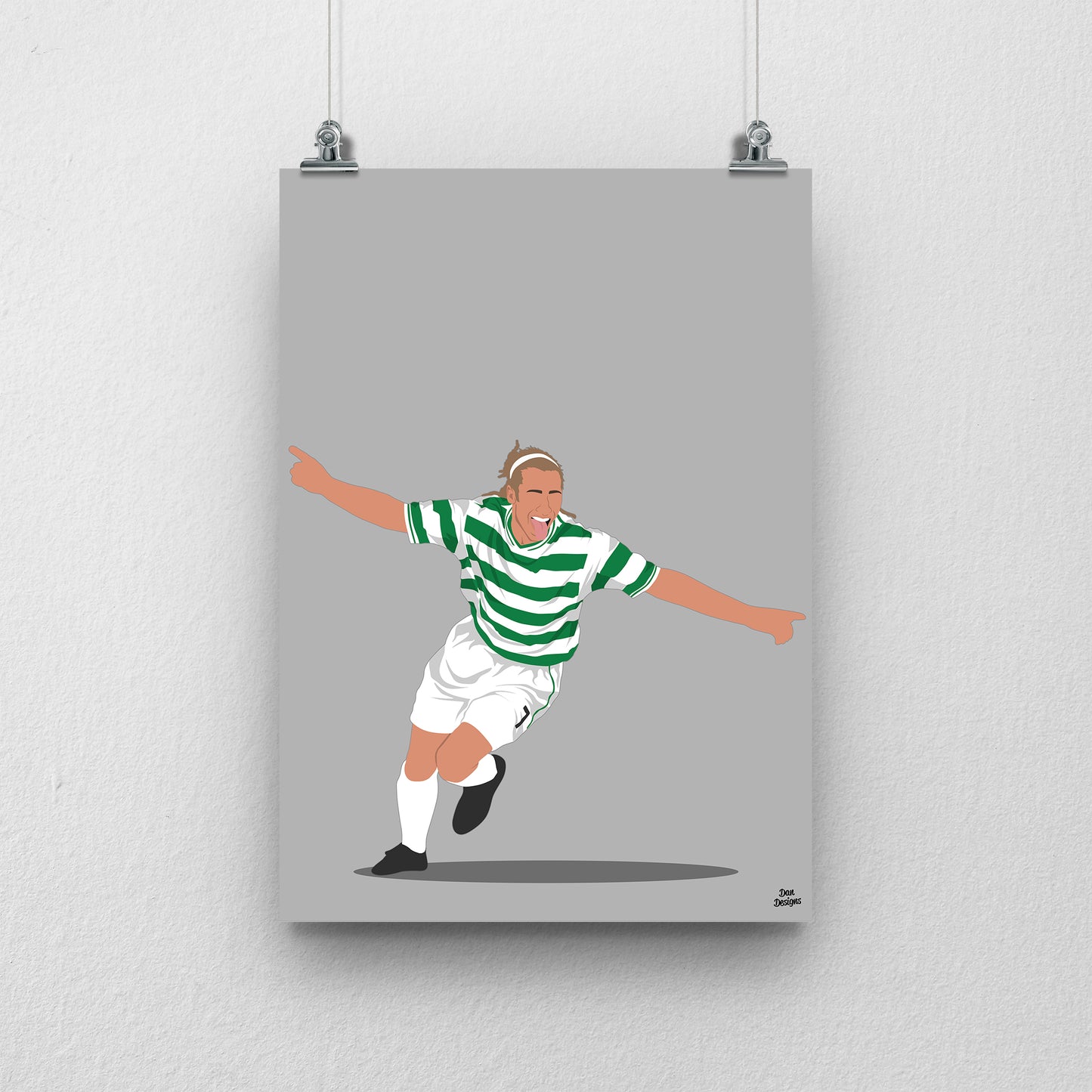 Henrik Larsson Print – Celtic Iconic Goal vs Rangers Artwork
