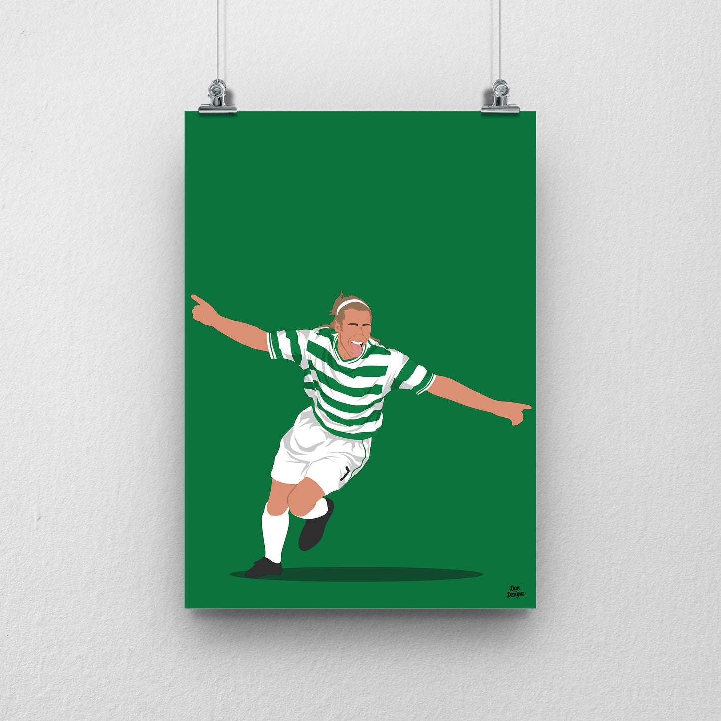 Henrik Larsson Print – Celtic Iconic Goal vs Rangers Artwork