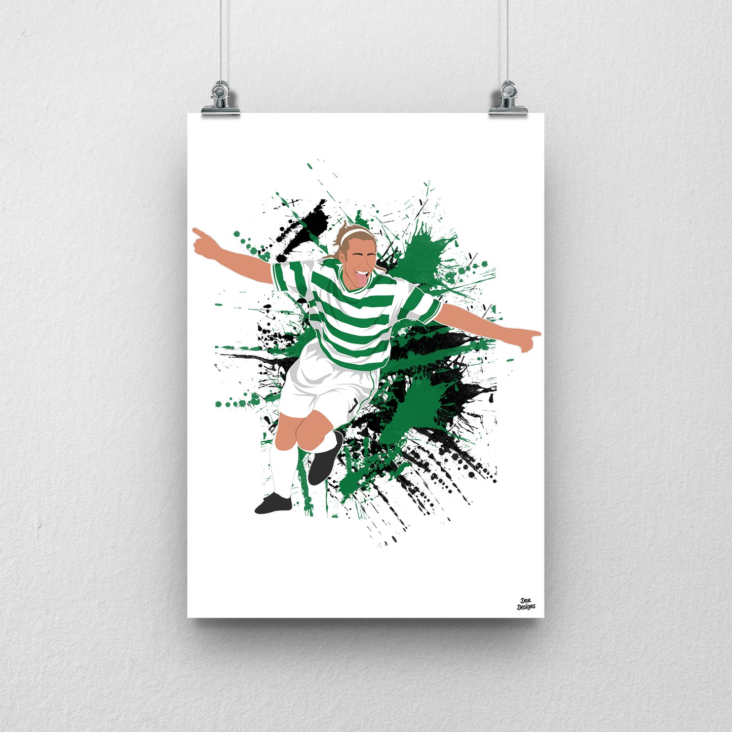 Henrik Larsson Print – Celtic Iconic Goal vs Rangers Artwork