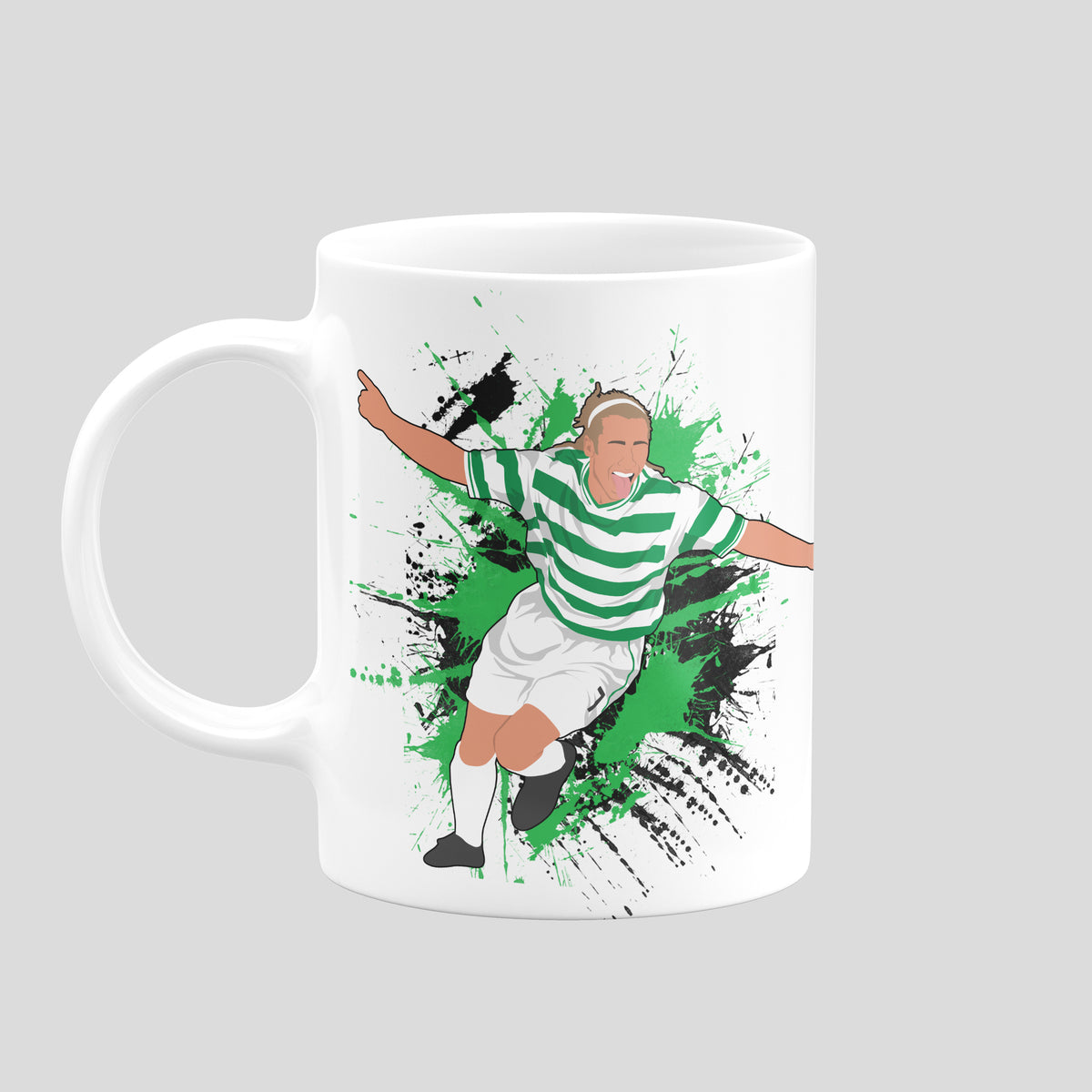 Henrik Larsson Celtic mug – original football artwork