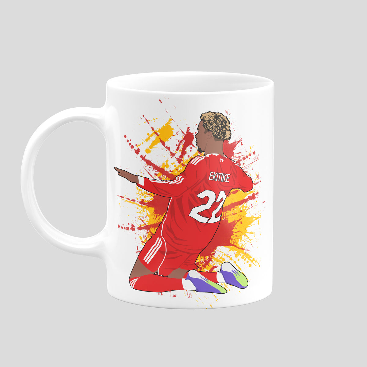 Hugo Ekitike Liverpool mug – original football artwork