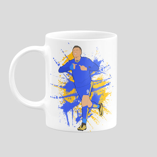 Jamie Vardy Leicester City mug – original football artwork