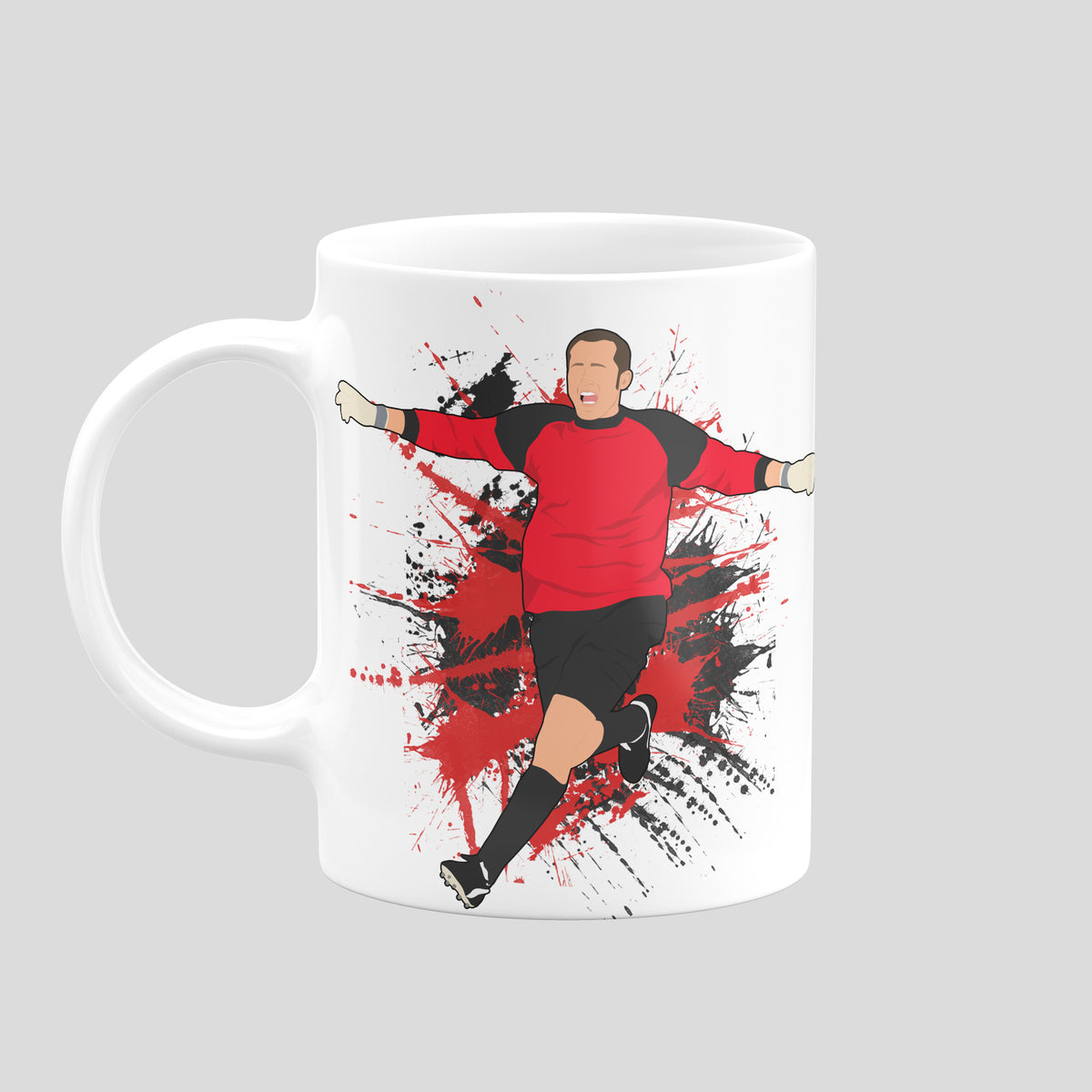 Jimmy Glass Carlisle United football artwork on a white ceramic mug