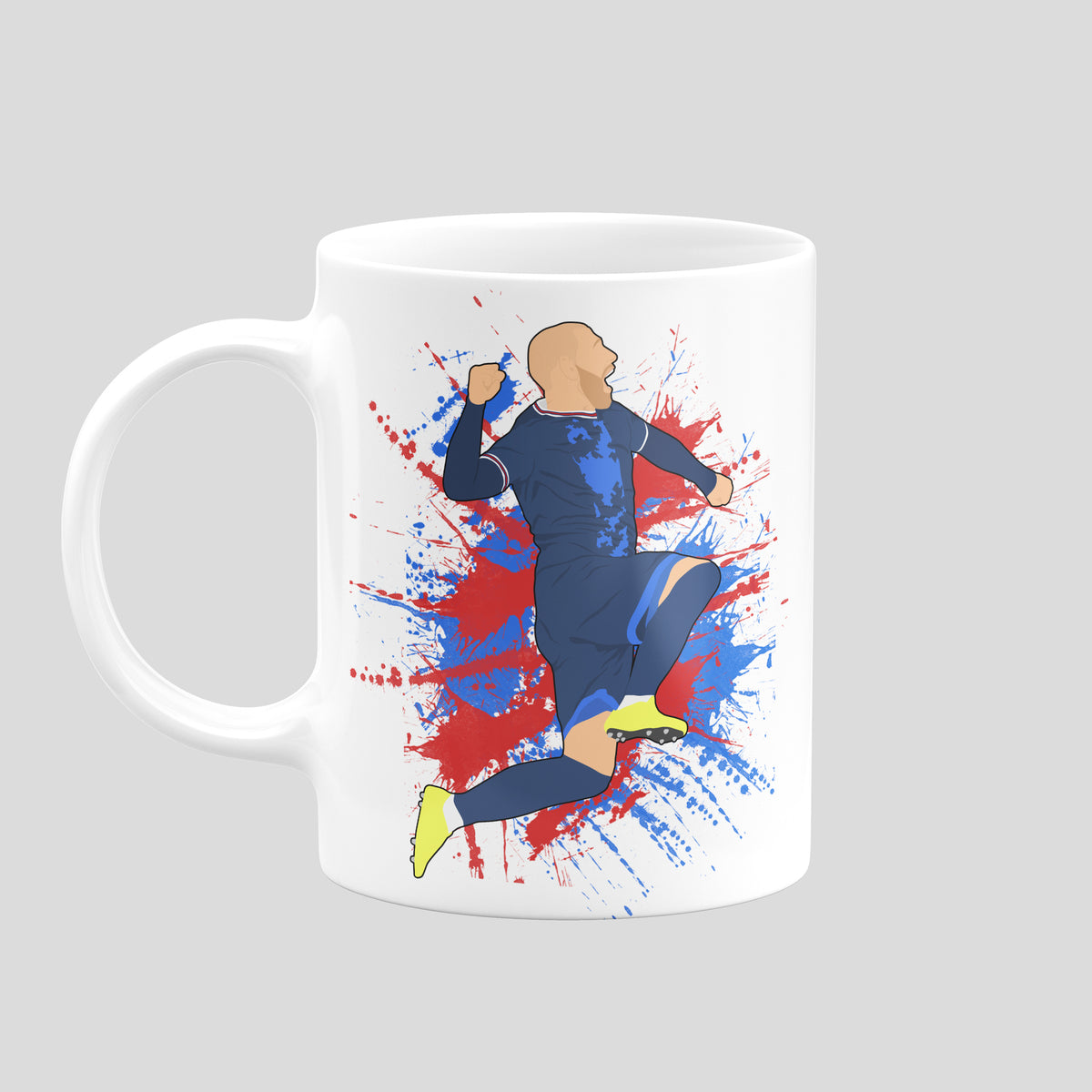 Joe Garner Carlisle United football artwork on a white ceramic mug