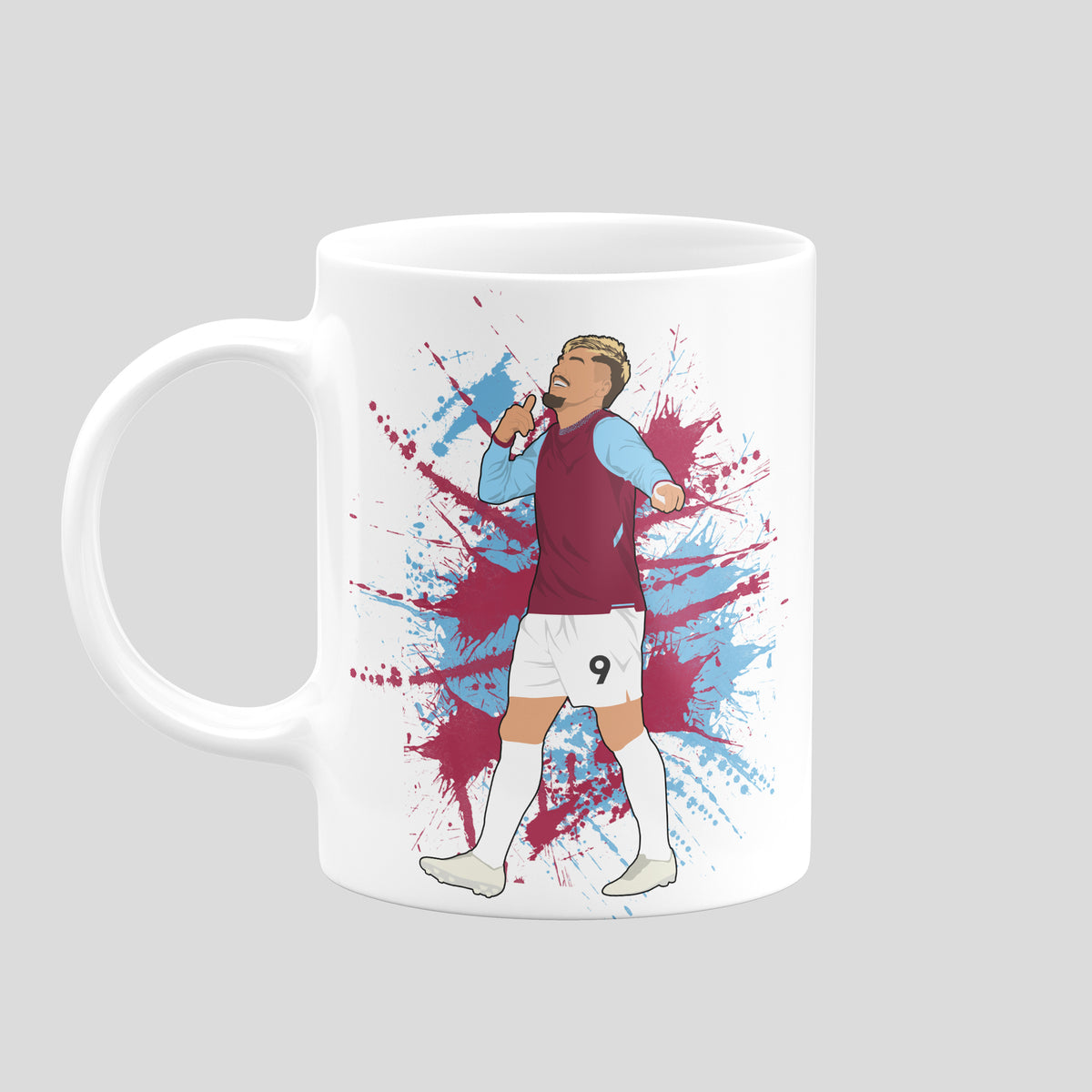 Joel Piroe West Ham United football artwork on a white ceramic mug