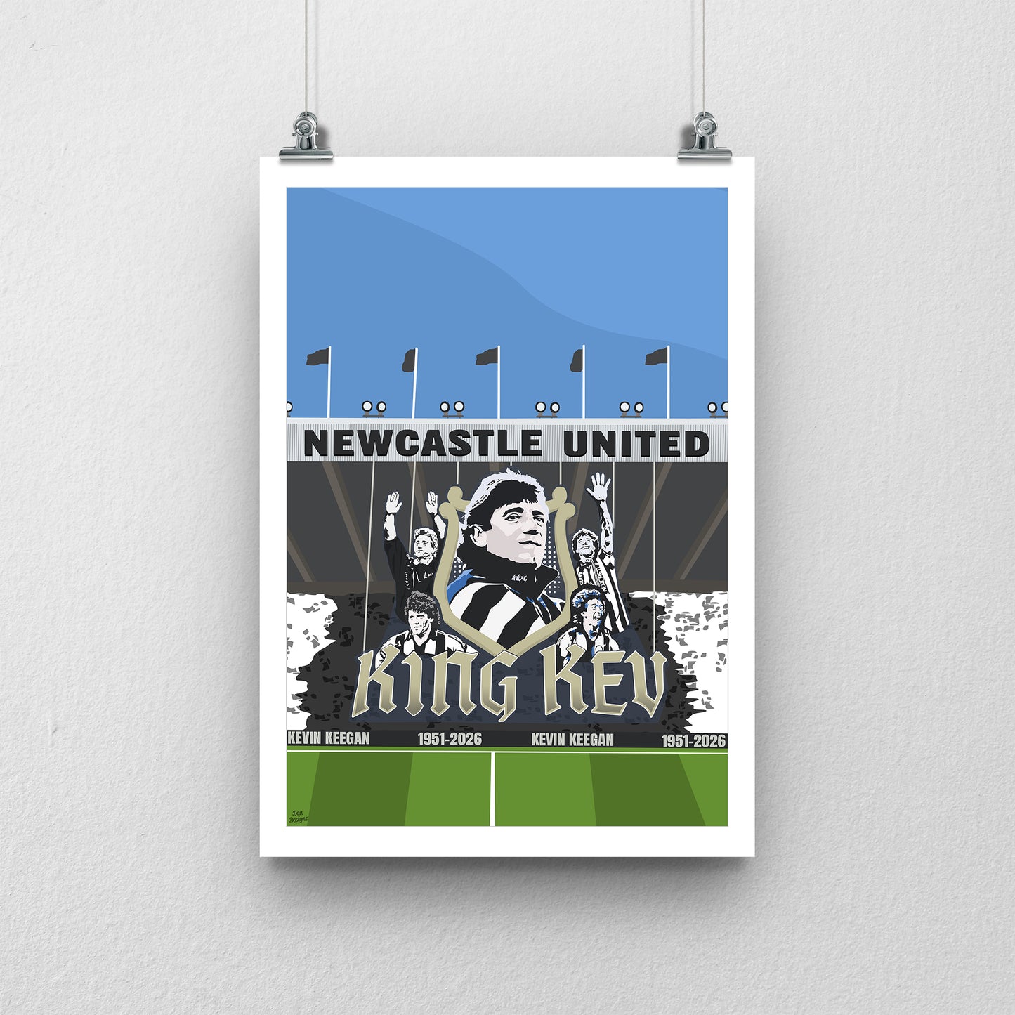 Kevin Keegan Newcastle United Tifo Print – King Kev Tribute Artwork