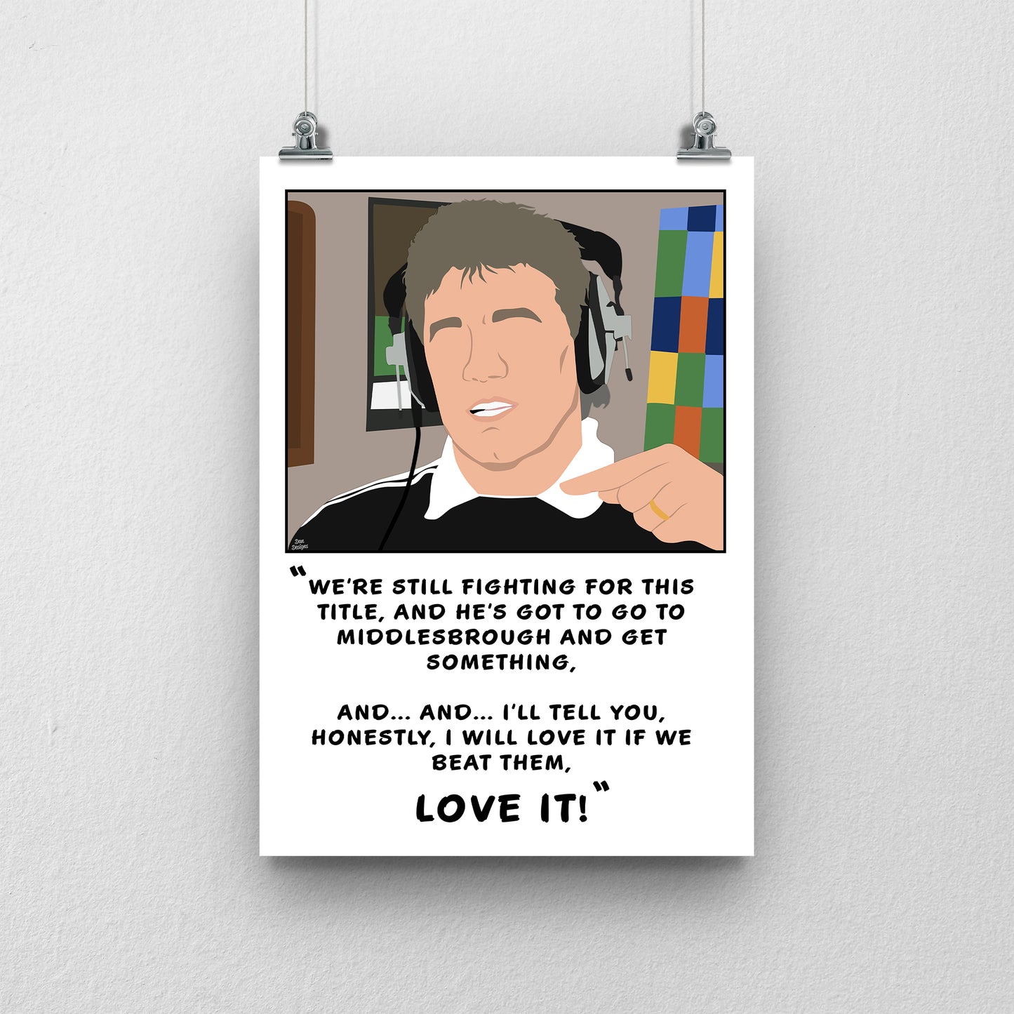 Kevin Keegan Print – Newcastle United “I Would Love It” Interview Artwork