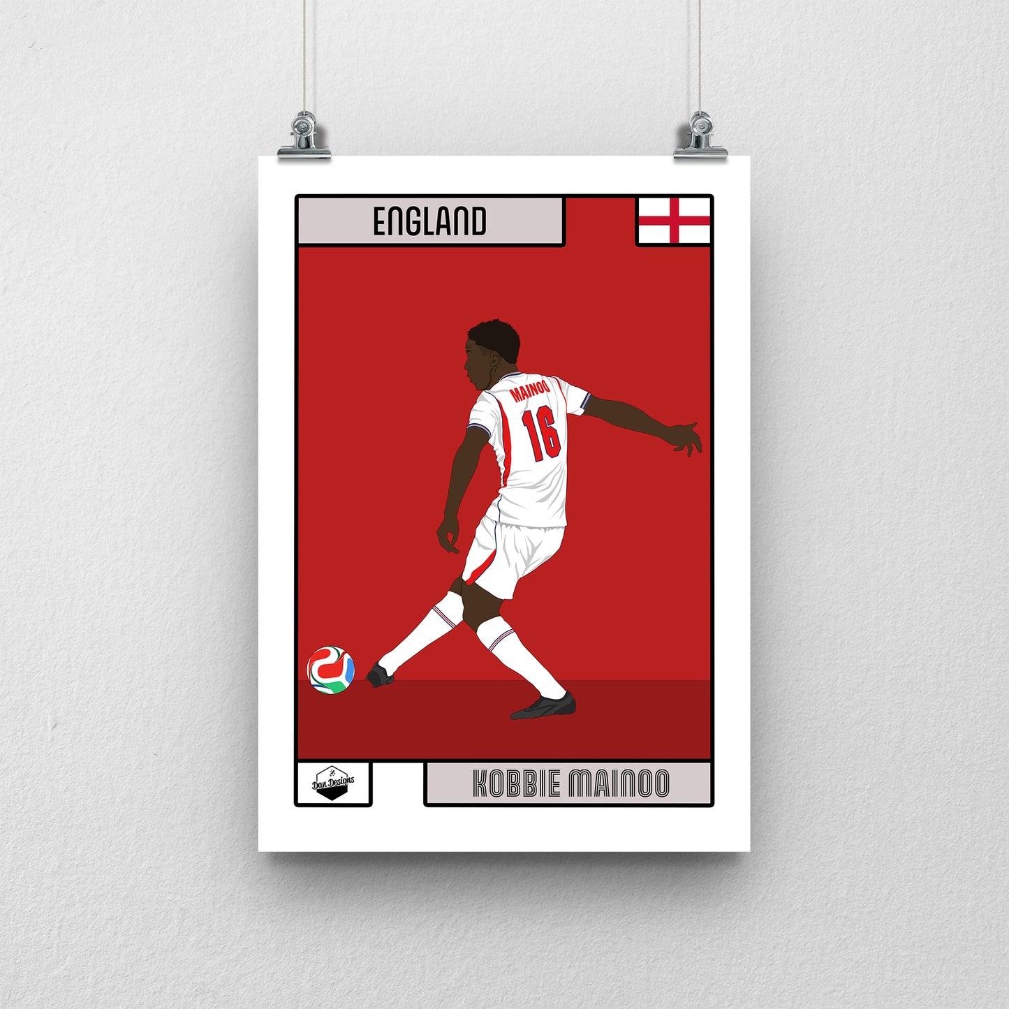Kobbie Mainoo Print – England World Cup 2026 Artwork