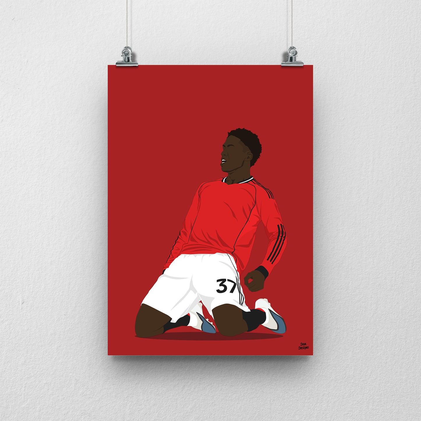 Kobbie Mainoo Manchester United Print – Goal Celebration Wall Art