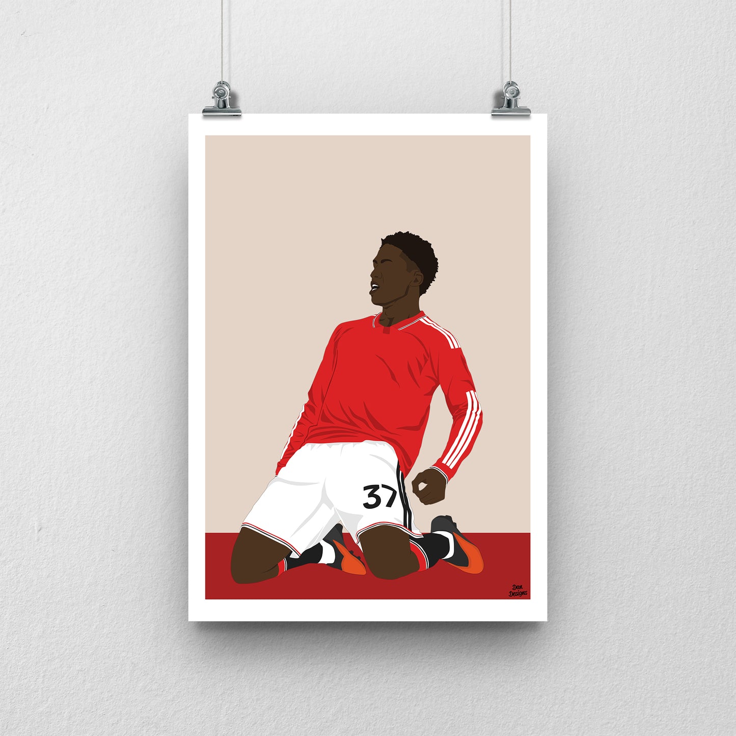 Kobbie Mainoo Manchester United Print – Football Artwork
