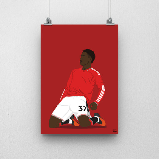 Kobbie Mainoo Manchester United Print – Football Artwork