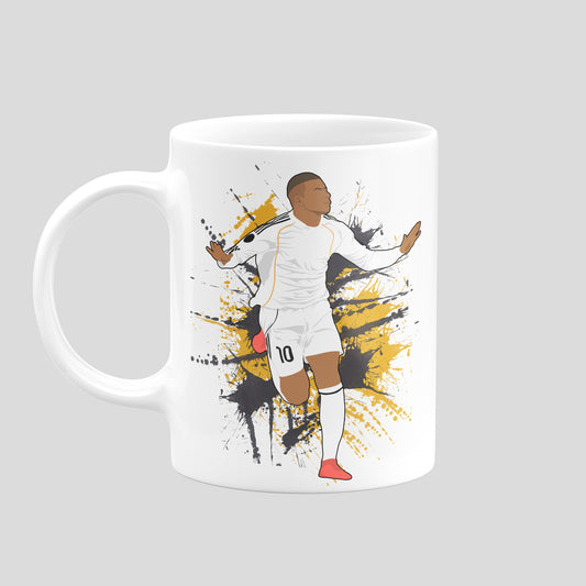 Kylian Mbappé Real Madrid mug – original football artwork