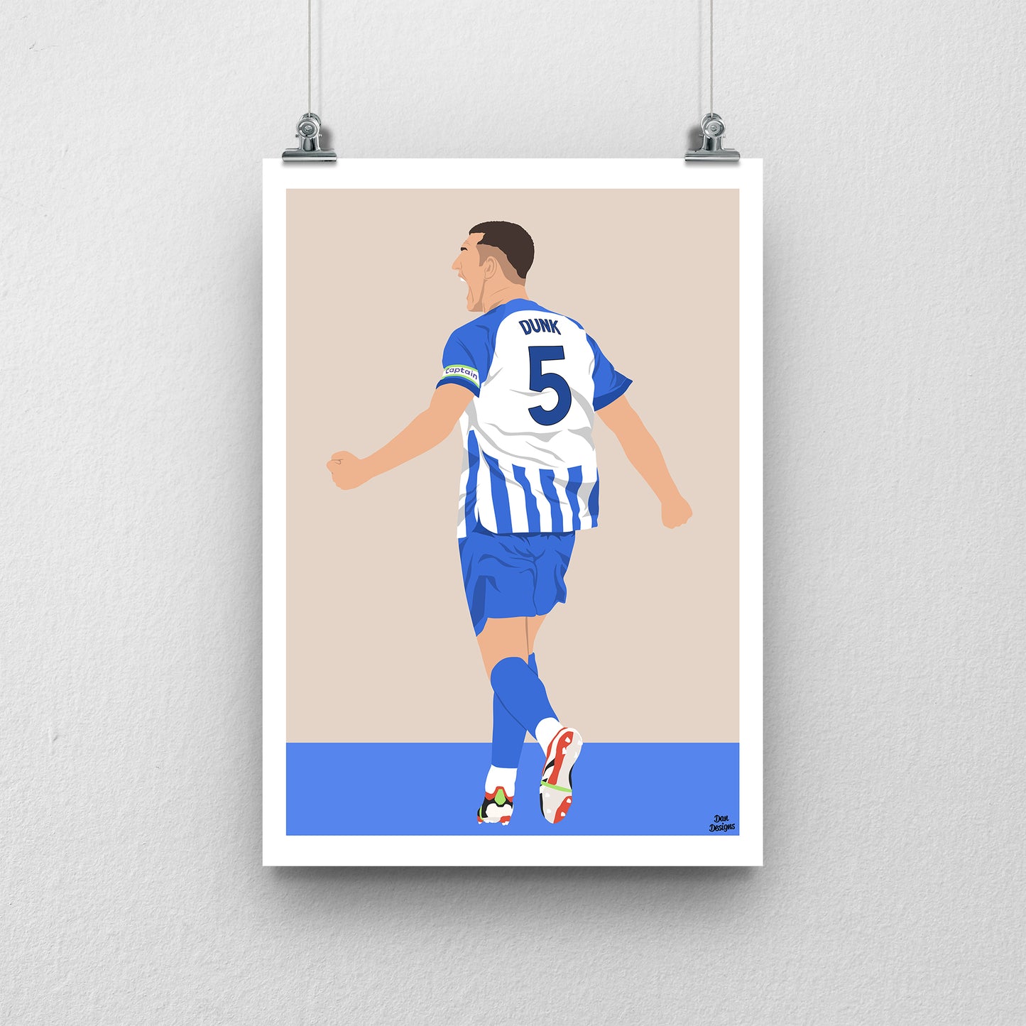 Lewis Dunk Brighton Print – Seagulls Football Poster
