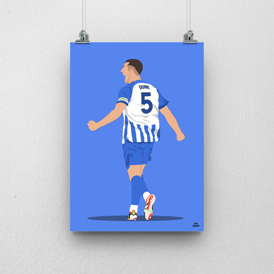 Lewis Dunk Brighton Print – Seagulls Football Poster