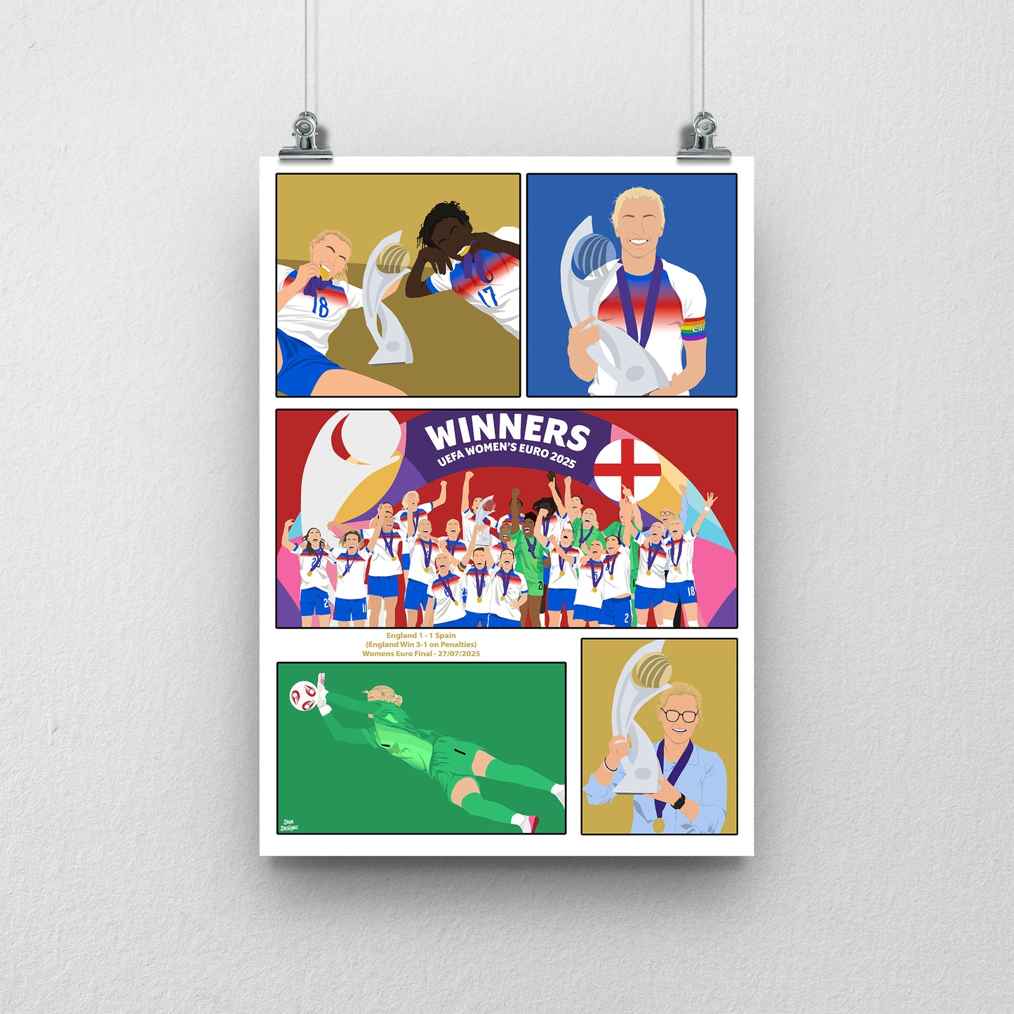 Lionesses Euro 2025 Final Print | England Women’s Football Champions Artwork