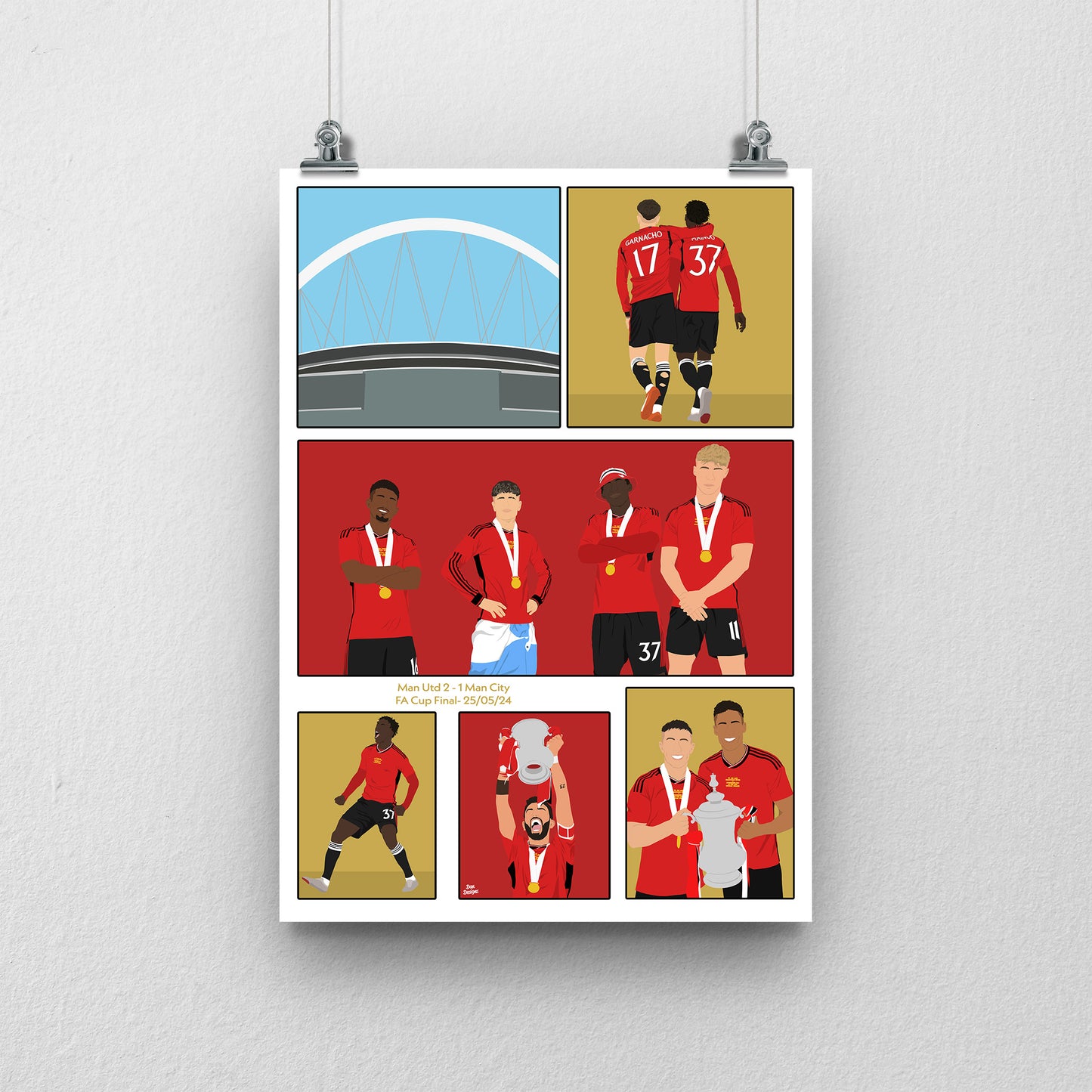 Man Utd FA Cup Final Print