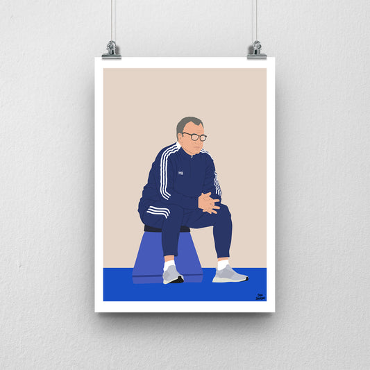Marcelo Bielsa Leeds Manager Print – Championship Football Poster