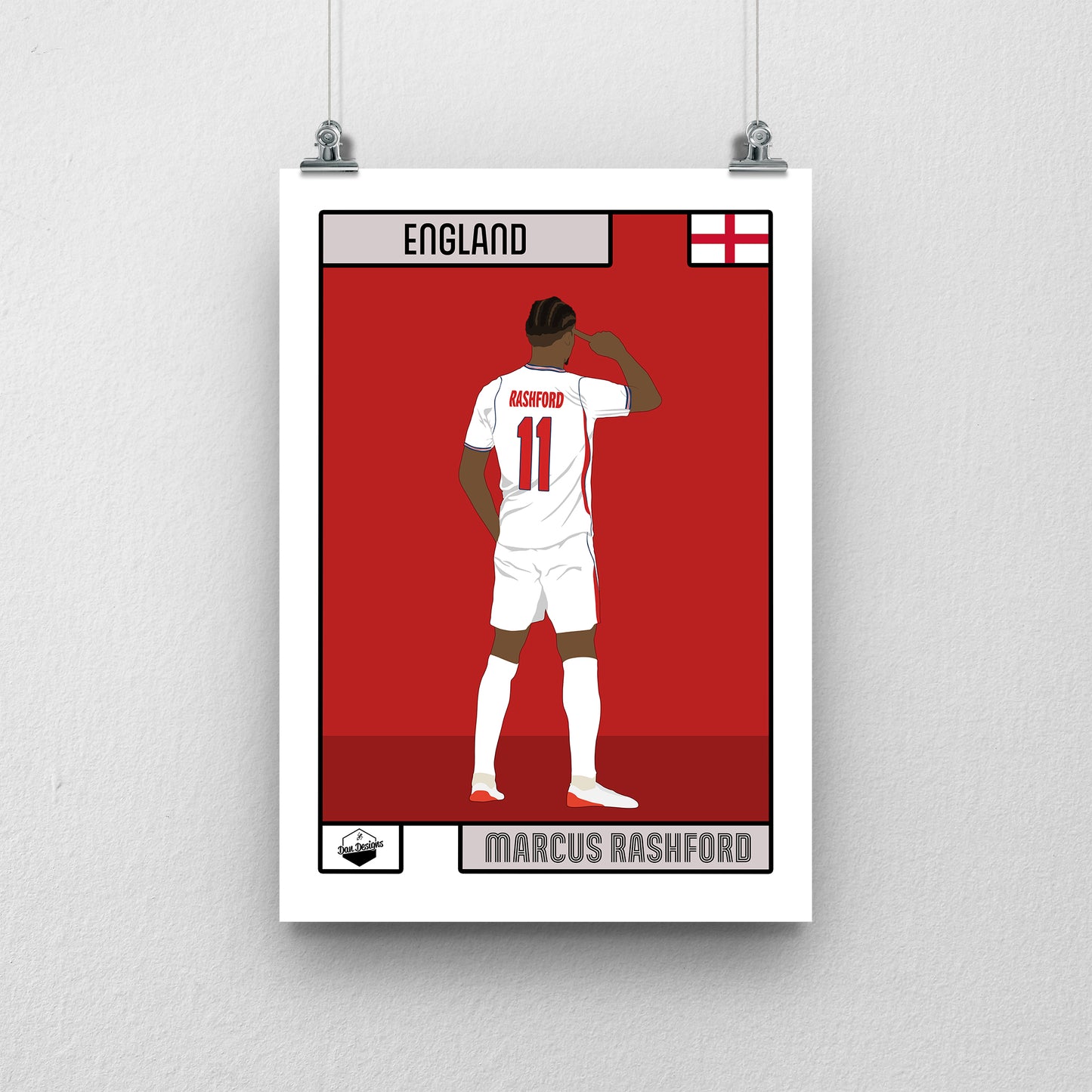 Marcus Rashford Print – England World Cup 2026 Artwork