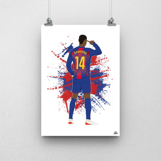 Marcus Rashford Print | Barcelona Football Poster
