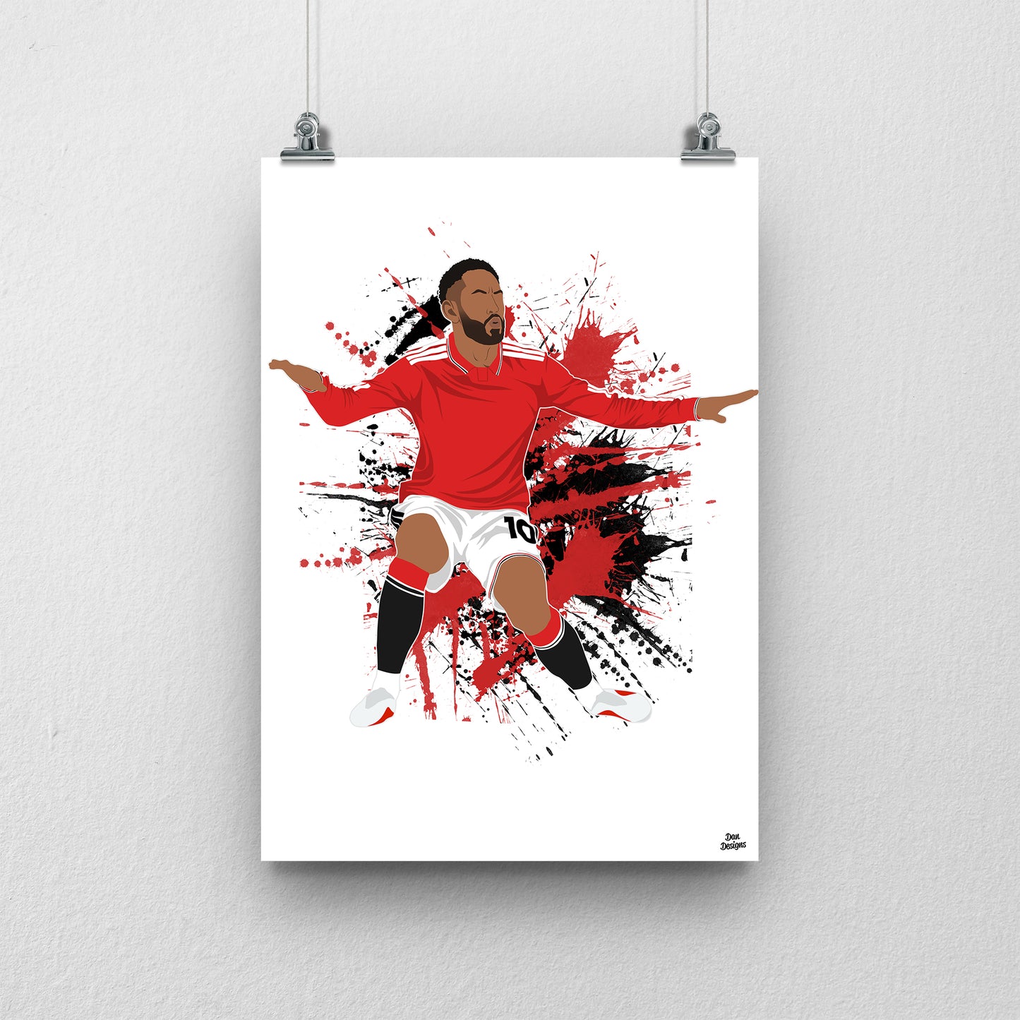 Matheus Cunha Manchester United Print – Football Artwork