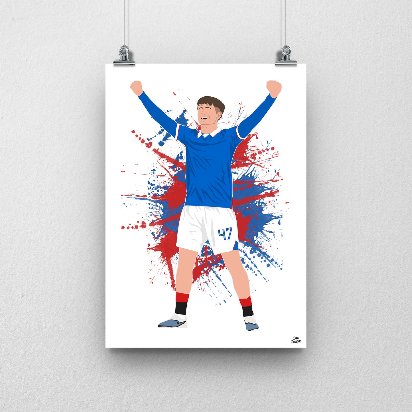 Mikey Moore Print – Rangers Artwork