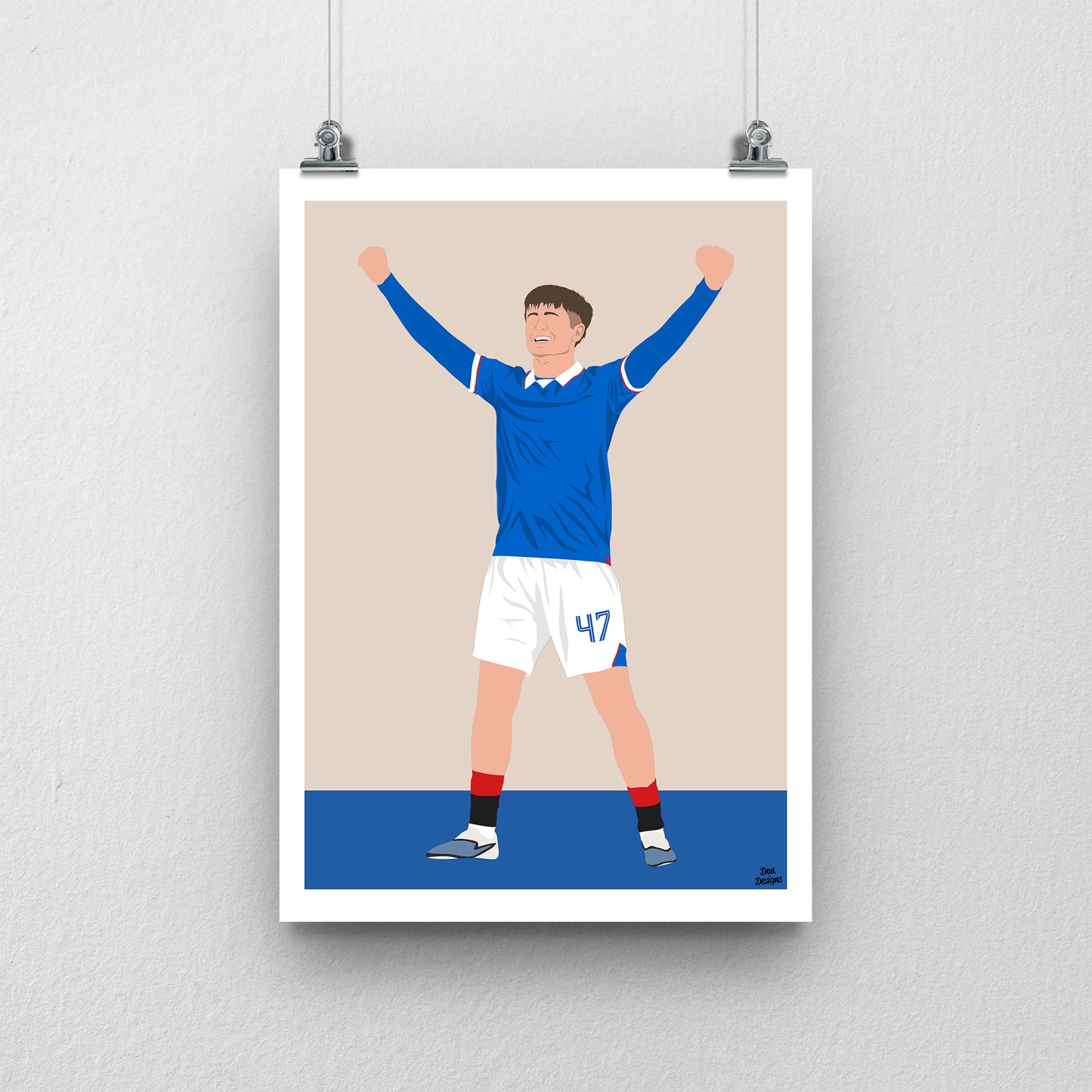 Mikey Moore Print – Rangers Artwork