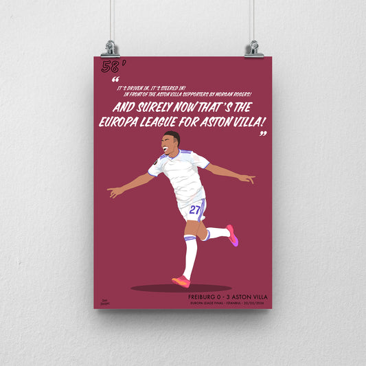 Morgan Rogers Print – Aston Villa Europa League Final Goal Artwork