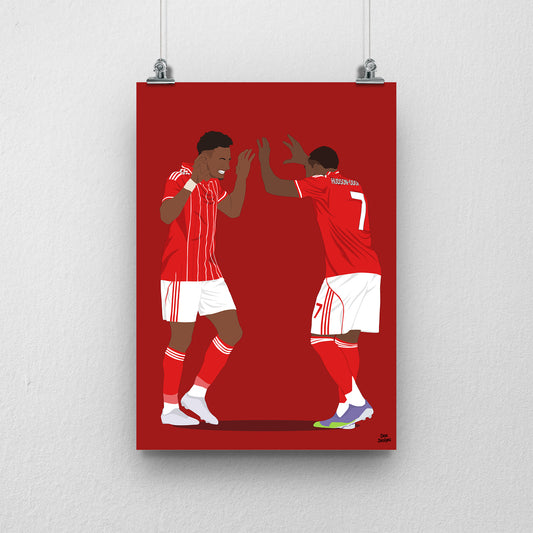 Dan Ndoye and Callum Hudson-Odoi Nottingham Forest Print