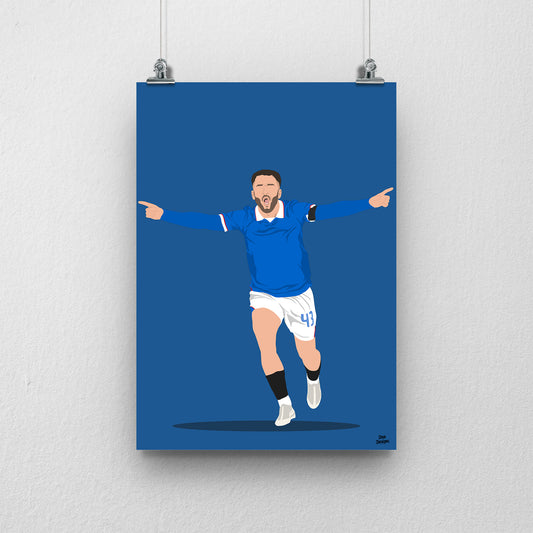 Nico Raskin Print – Rangers Midfielder Artwork
