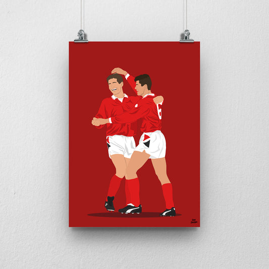 Nigel Clough and Roy Keane Nottingham Forest Print – Football Artwork
