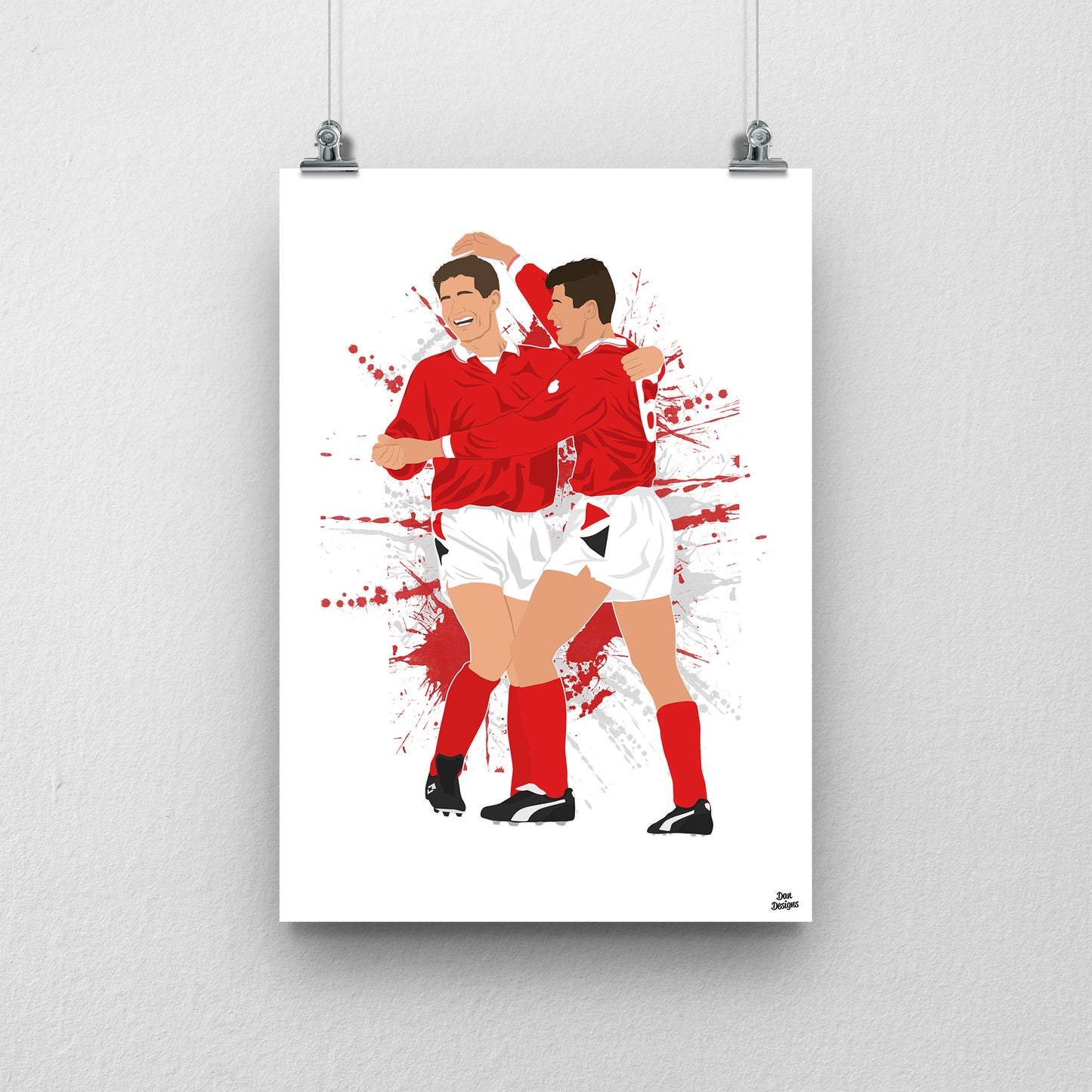Nigel Clough and Roy Keane Nottingham Forest Print – Football Artwork