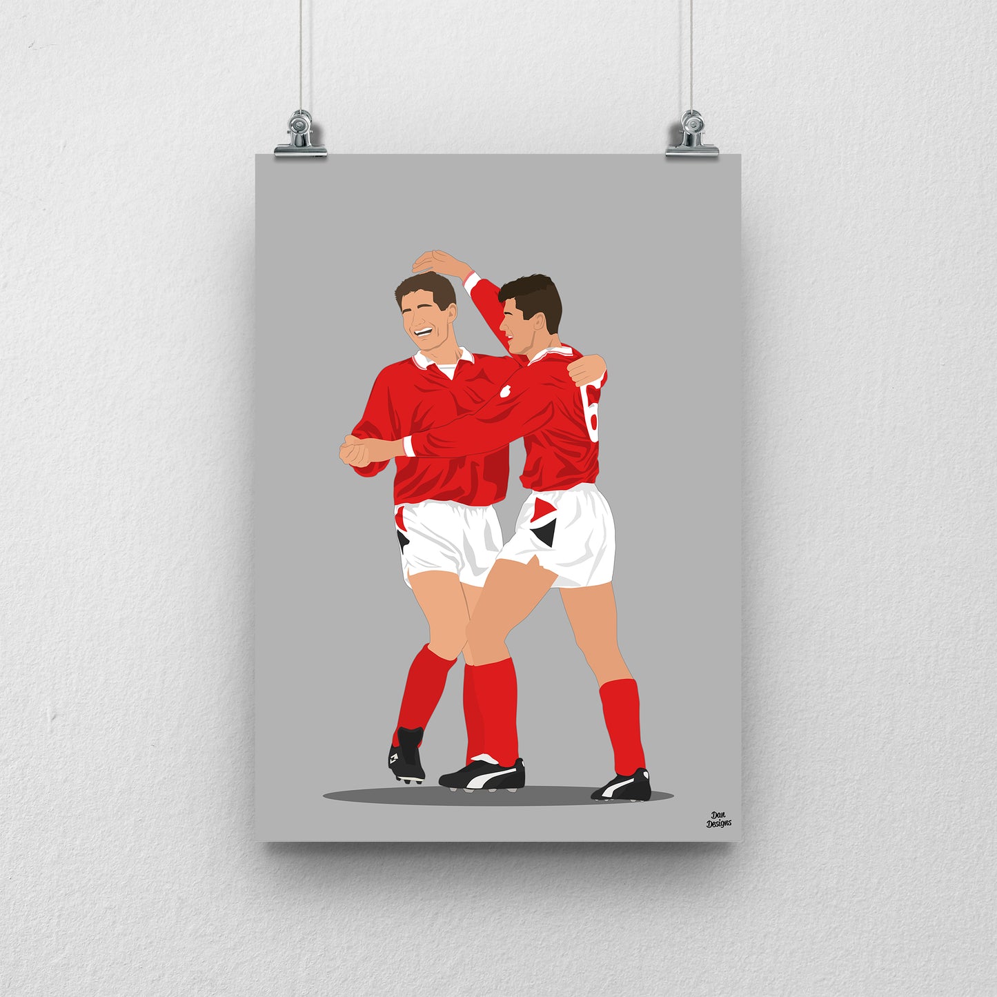 Nigel Clough and Roy Keane Nottingham Forest Print – Football Artwork