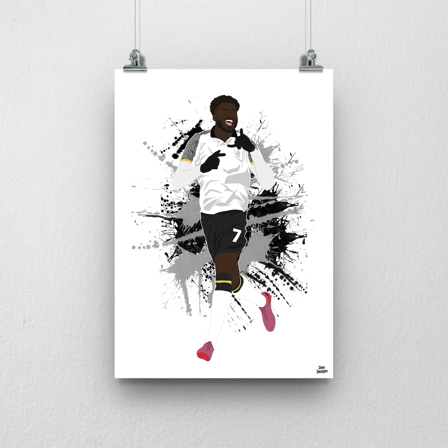 Patrick Agyemang Print – Derby County Striker Artwork & Rams Illustration