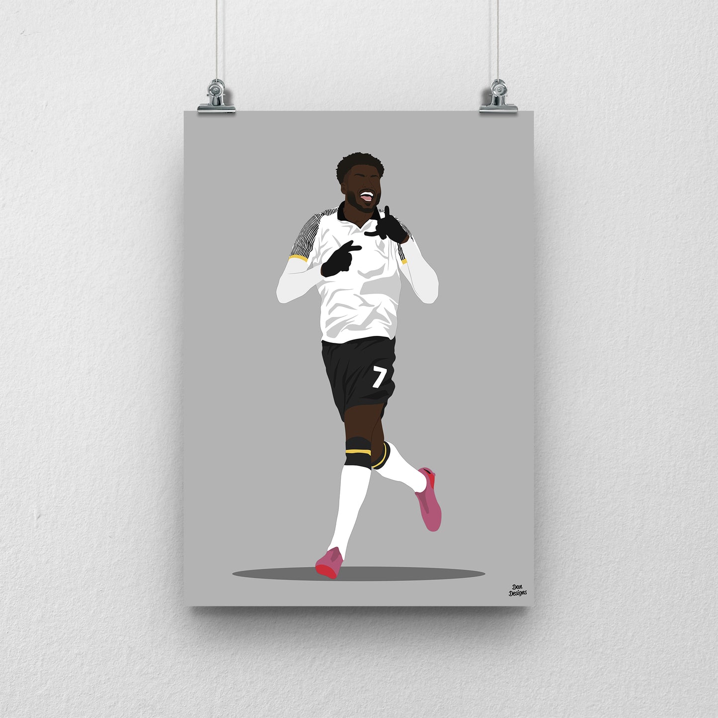 Patrick Agyemang Print – Derby County Striker Artwork & Rams Illustration