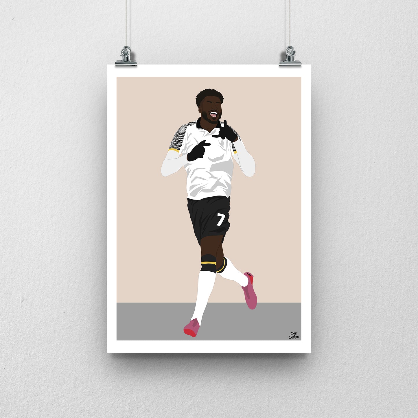 Patrick Agyemang Print – Derby County Striker Artwork & Rams Illustration