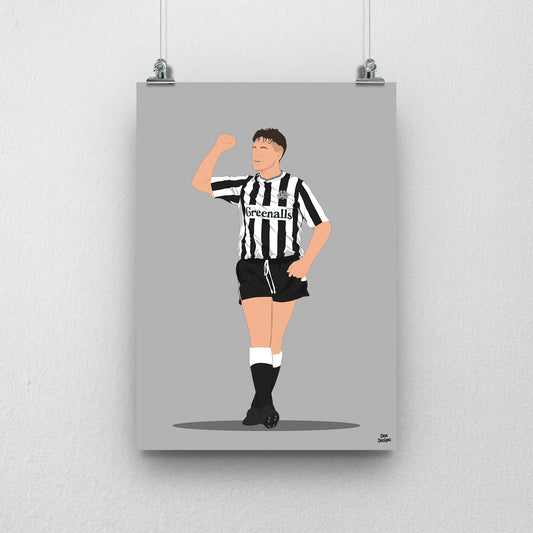Paul Gascoigne Print – Newcastle United Football Artwork