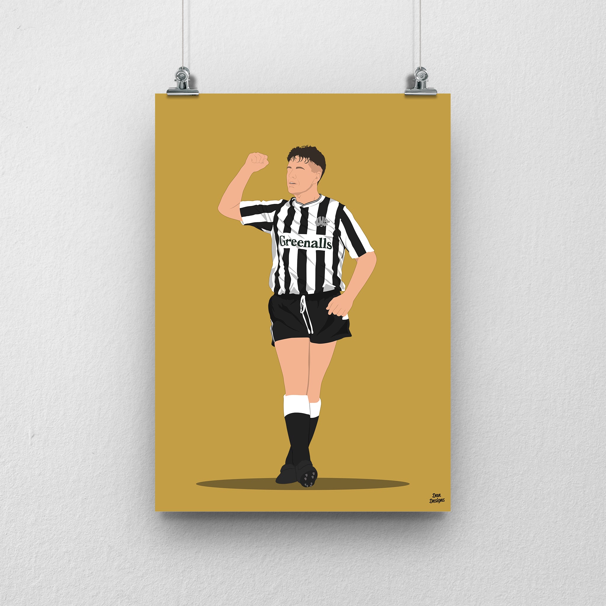 Paul Gascoigne Newcastle United Print | Football Poster – dandesignsgb