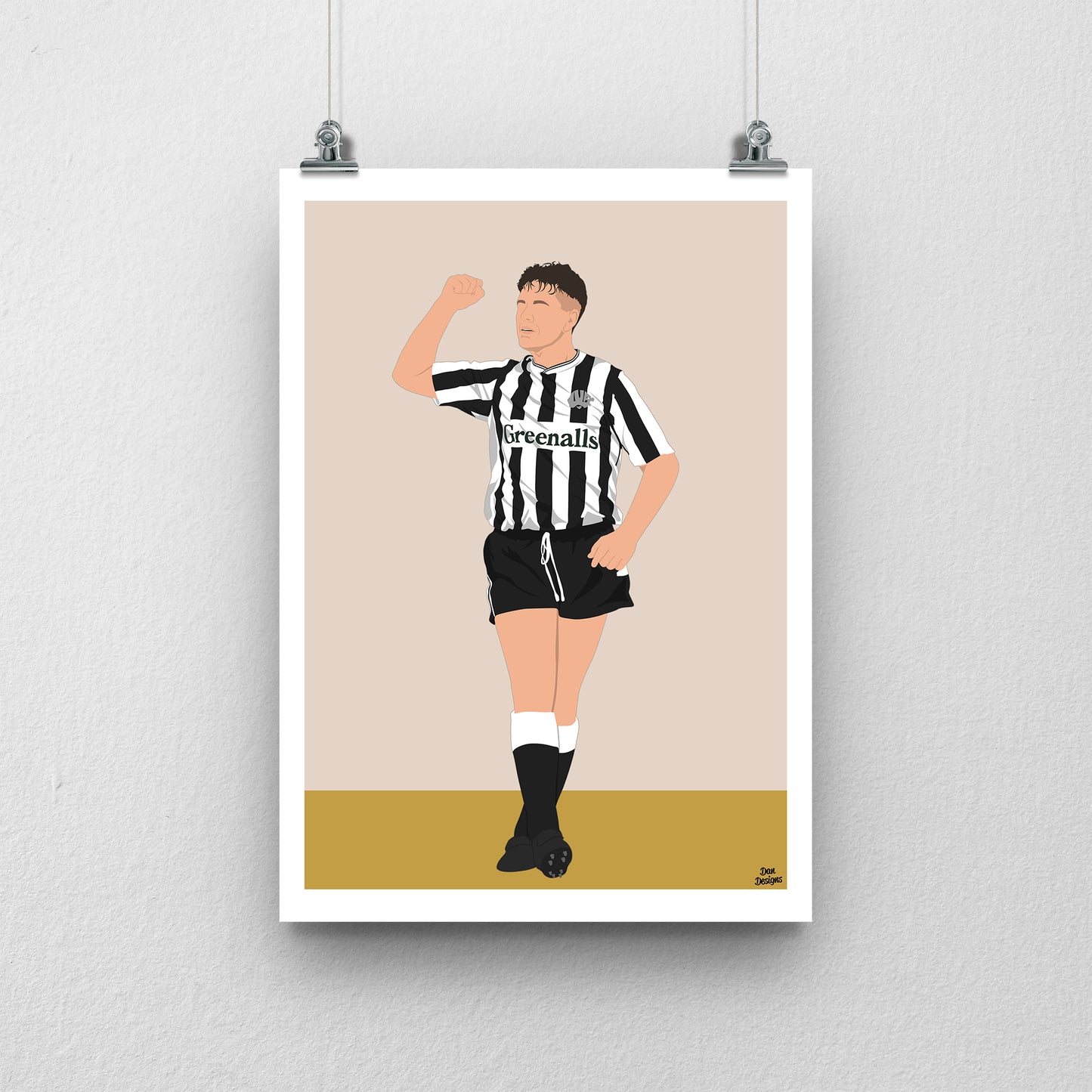 Paul Gascoigne Print – Newcastle United Football Artwork