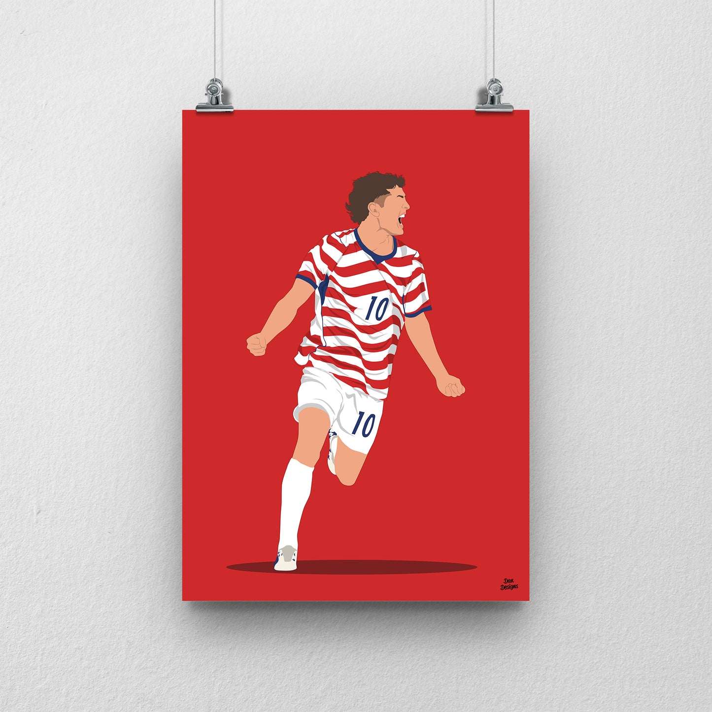 Christian Pulisic Print – USA World Cup 2026 Goal Celebration Artwork