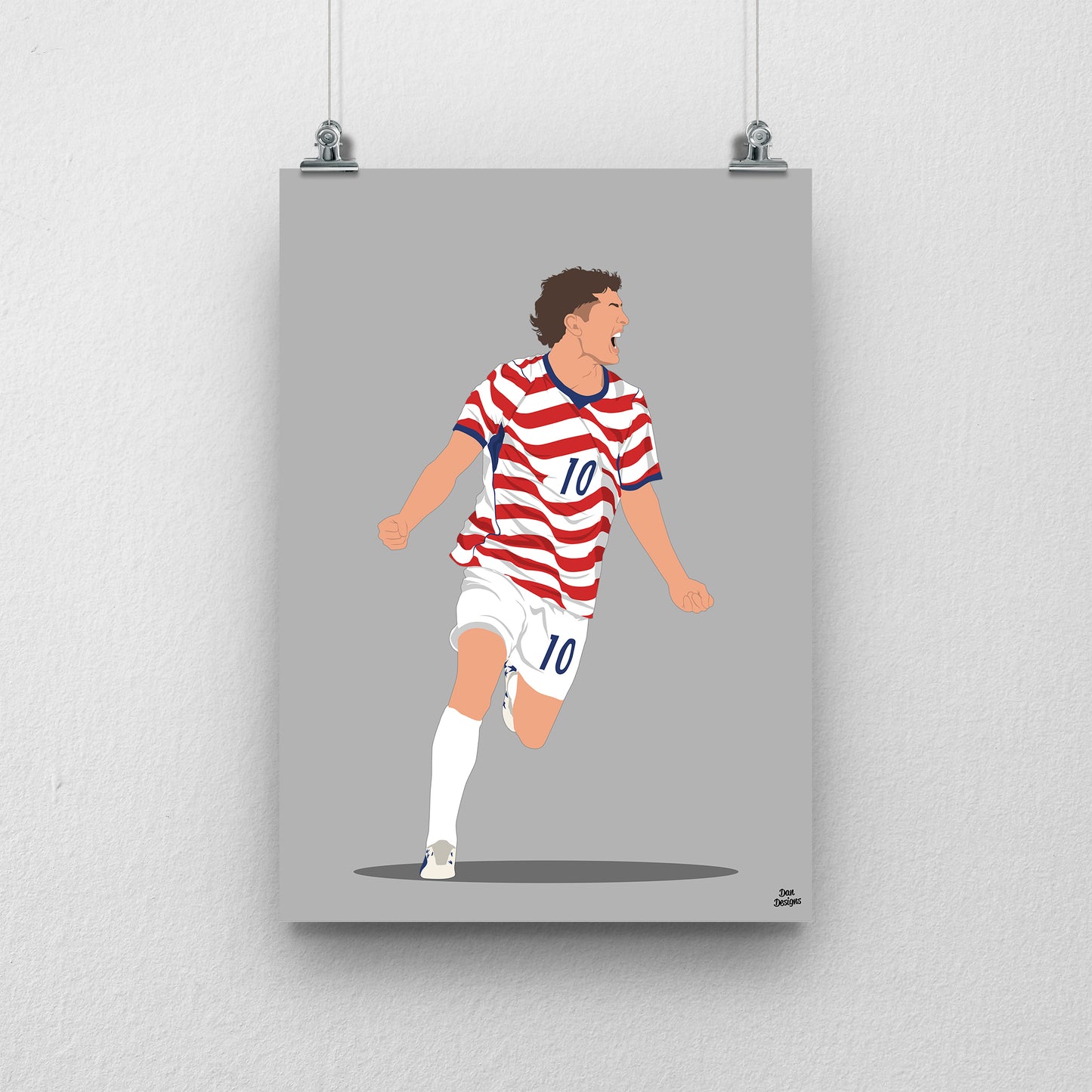 Christian Pulisic Print – USA World Cup 2026 Goal Celebration Artwork