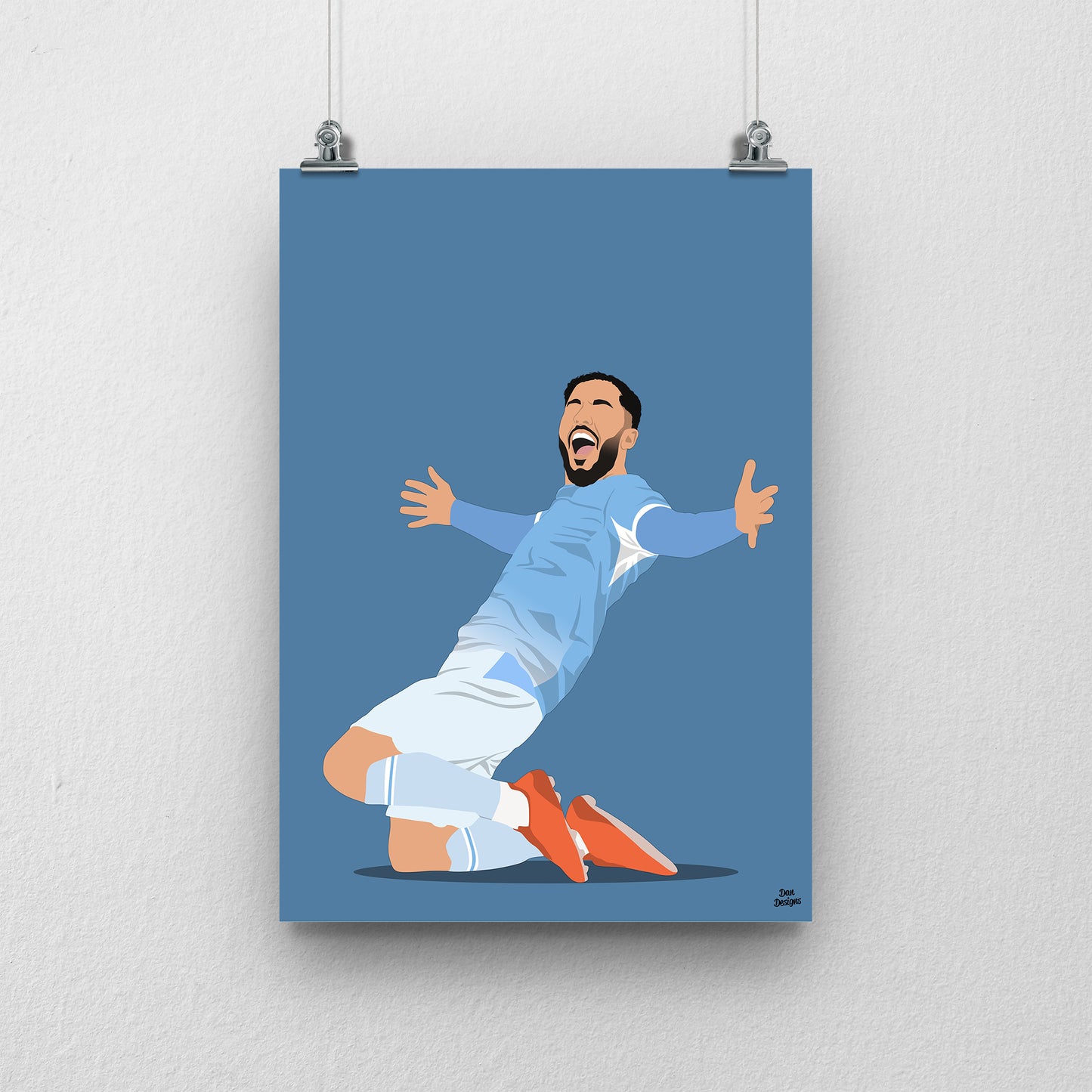 Rayan Cherki Manchester City Print – Football Artwork
