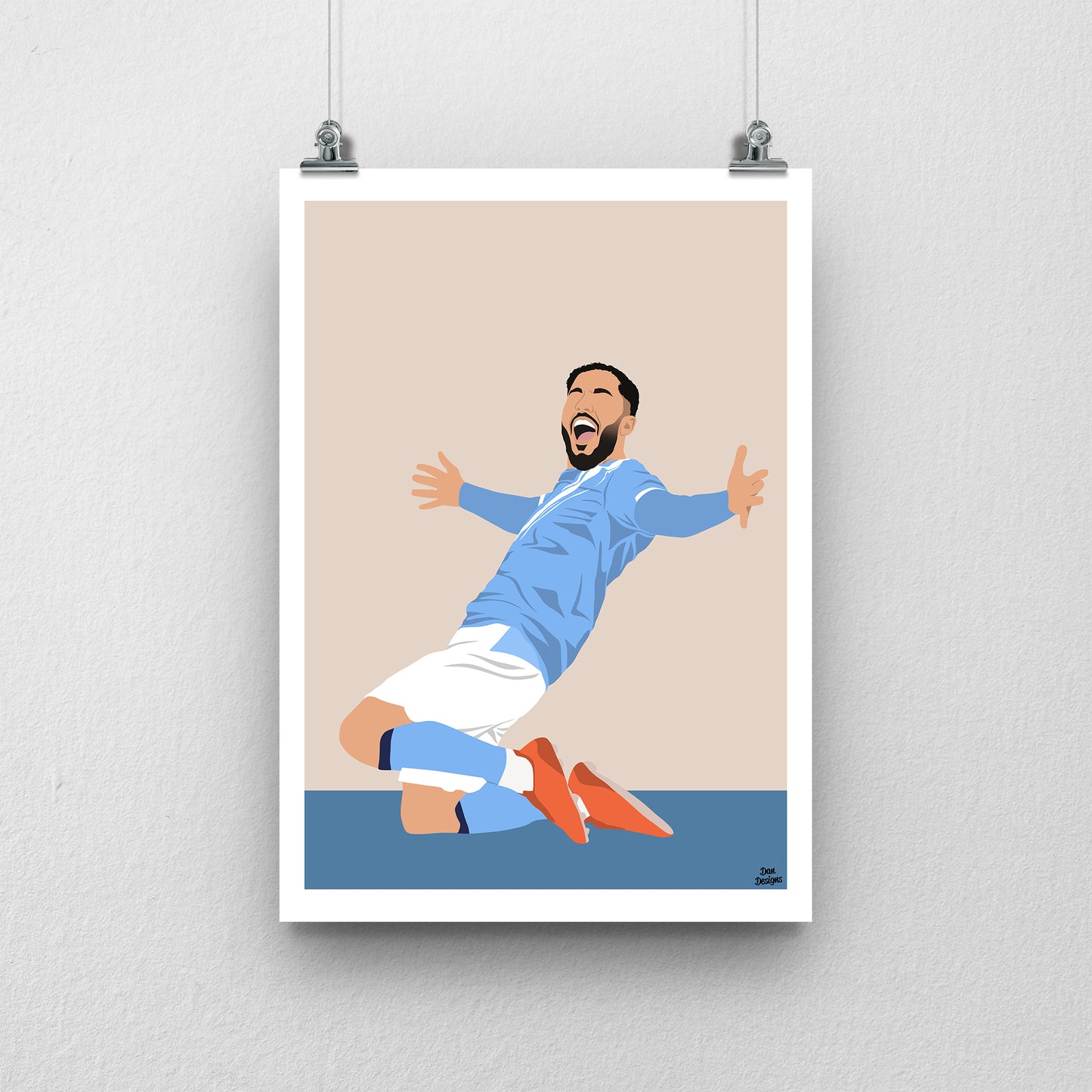 Rayan Cherki Print | Man City Football Poster