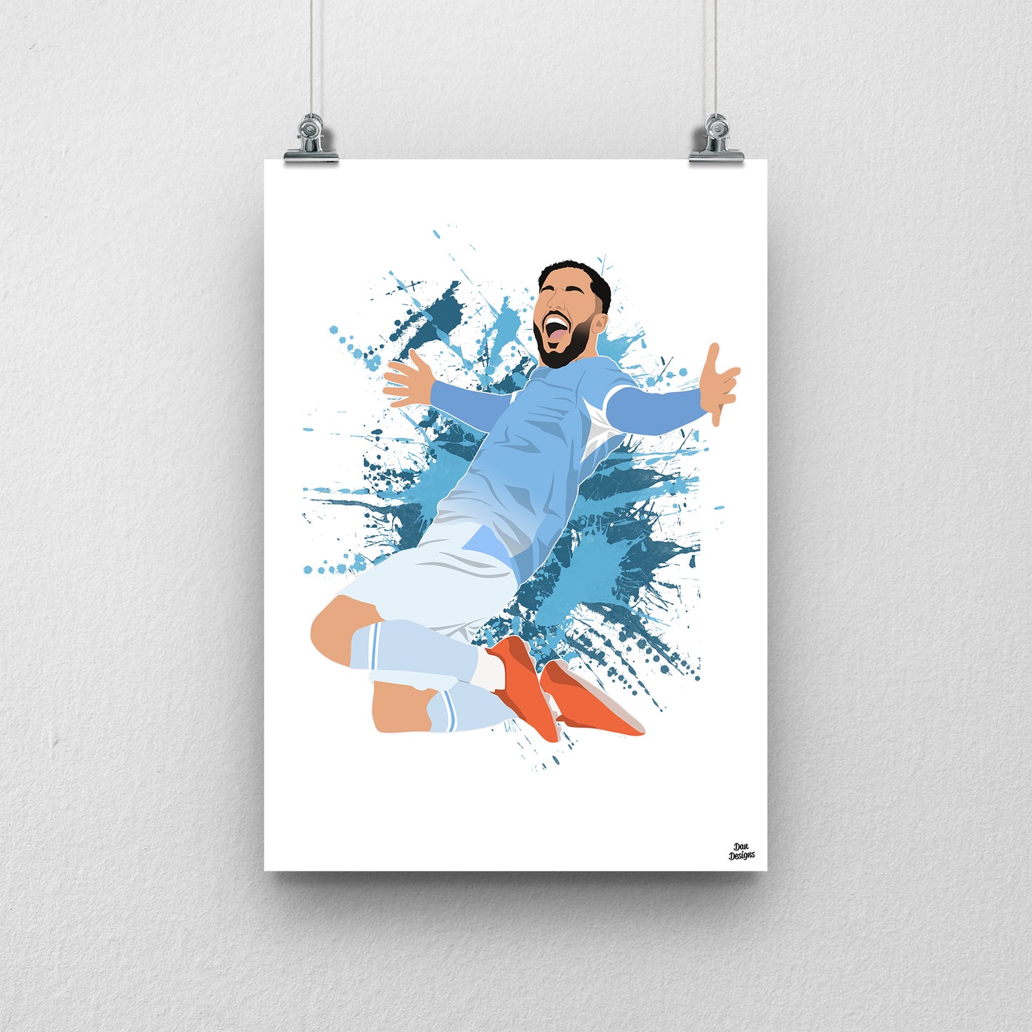 Rayan Cherki Manchester City Print – Football Artwork
