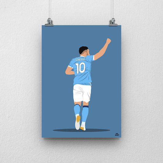 Rayan Cherki Print | Man City Football Poster