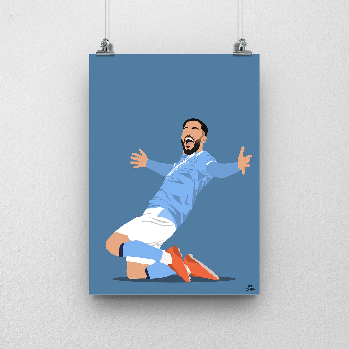 Rayan Cherki Print | Man City Football Poster
