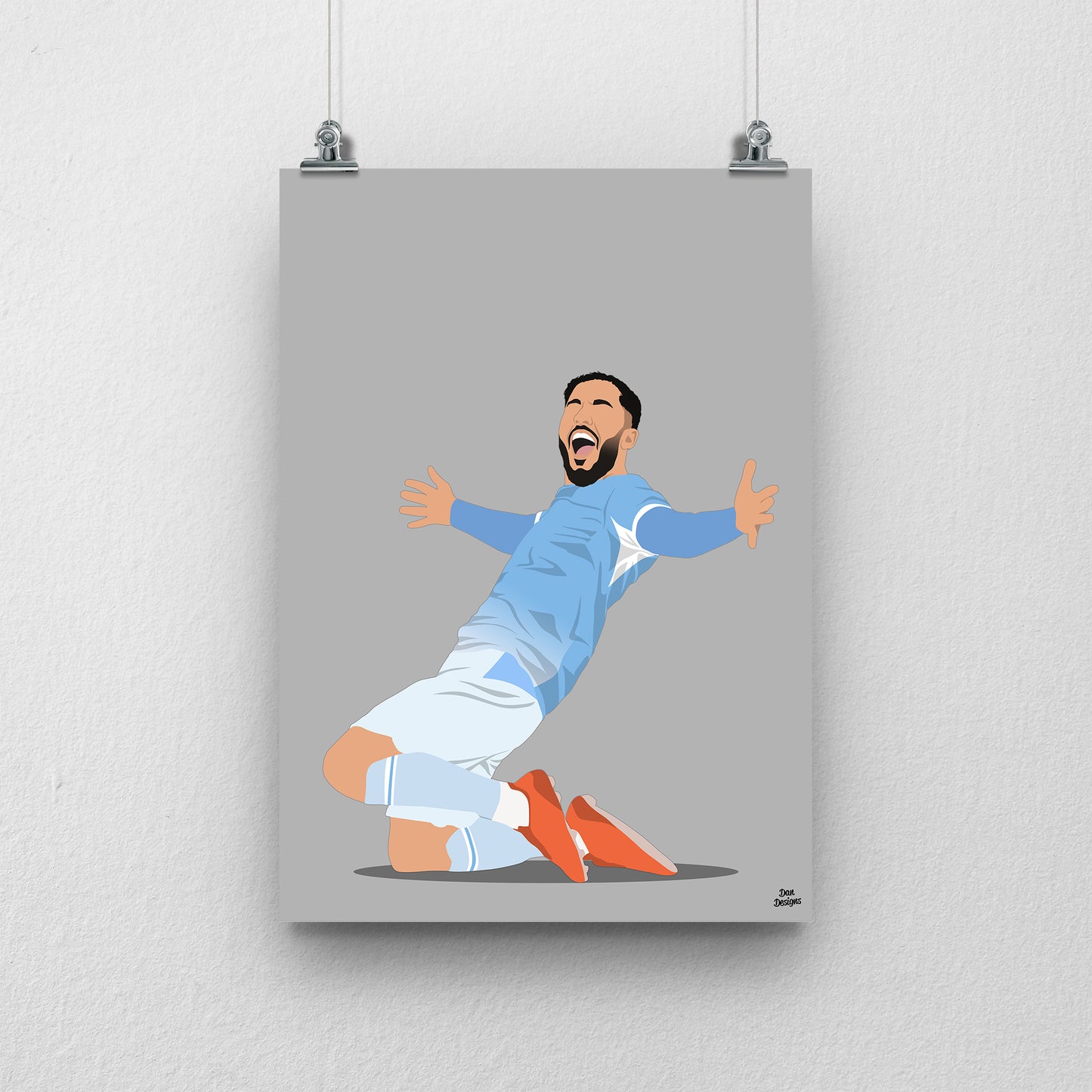Rayan Cherki Manchester City Print – Football Artwork