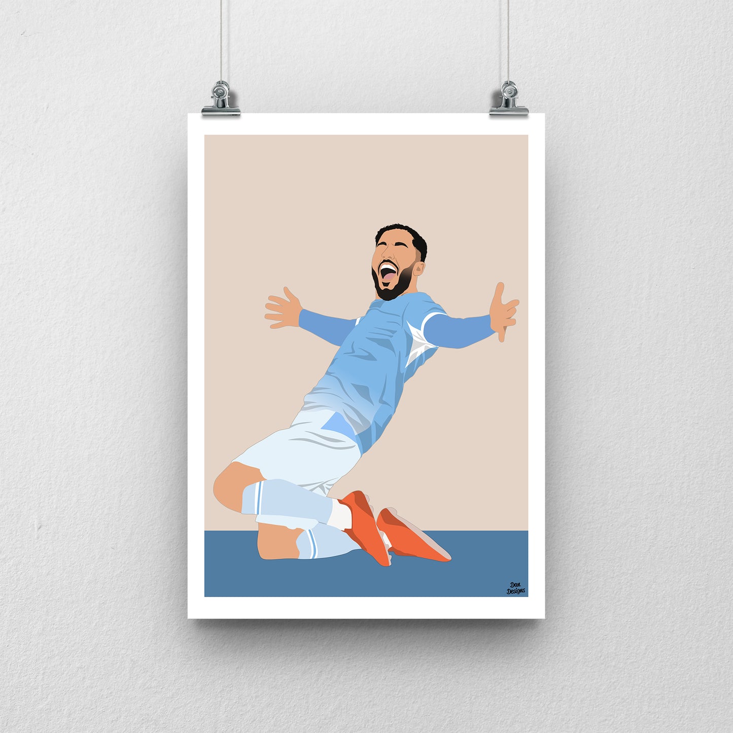 Rayan Cherki Manchester City Print – Football Artwork